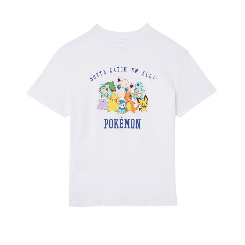 Top con estampado de Pokemon - blanco Top con estampado de Pokemon - blanco;