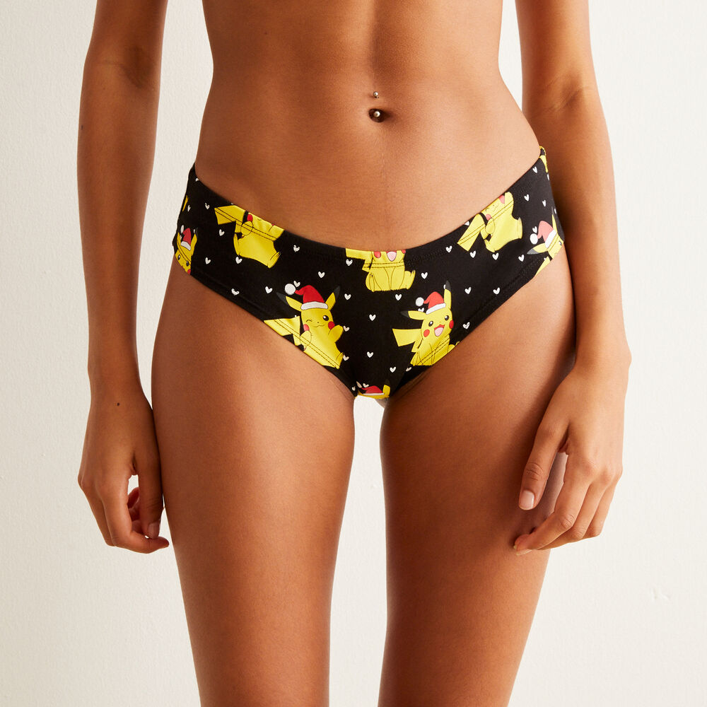 Juego de pijama camiseta larga y braguita culotte pikachu - blanco blanco.