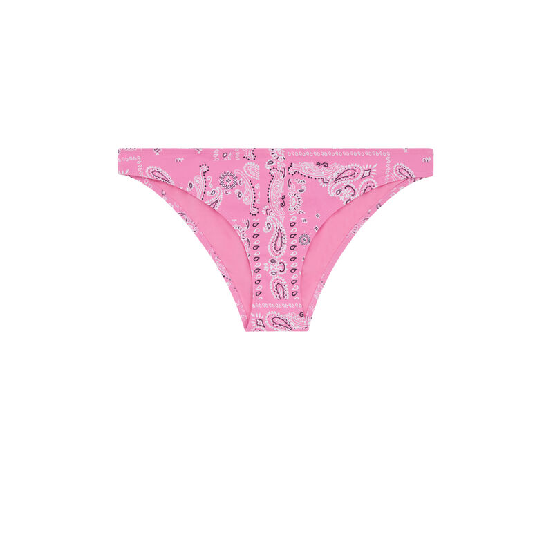 Parte de abajo de bikini braguita con estampado de bandana - rosa Parte de abajo de bikini braguita con estampado de bandana - rosa;