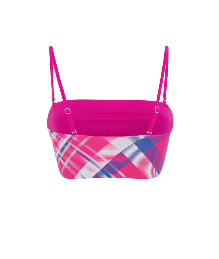 Parte de arriba de bikini bandeau reversible - rosa rosa.