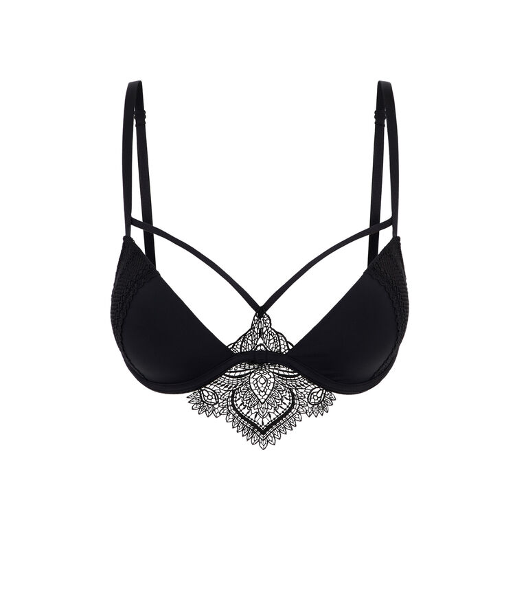 Sujetador push-up de micro con efecto tatuaje tattoogirliz negro.