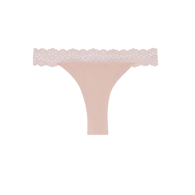 braguita brasileña con encaje elástico - rosa braguita brasileña con encaje elástico - rosa;