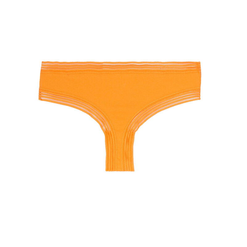 Braguita culotte lisa con detalles de encaje - roja Braguita culotte lisa con detalles de encaje - roja;