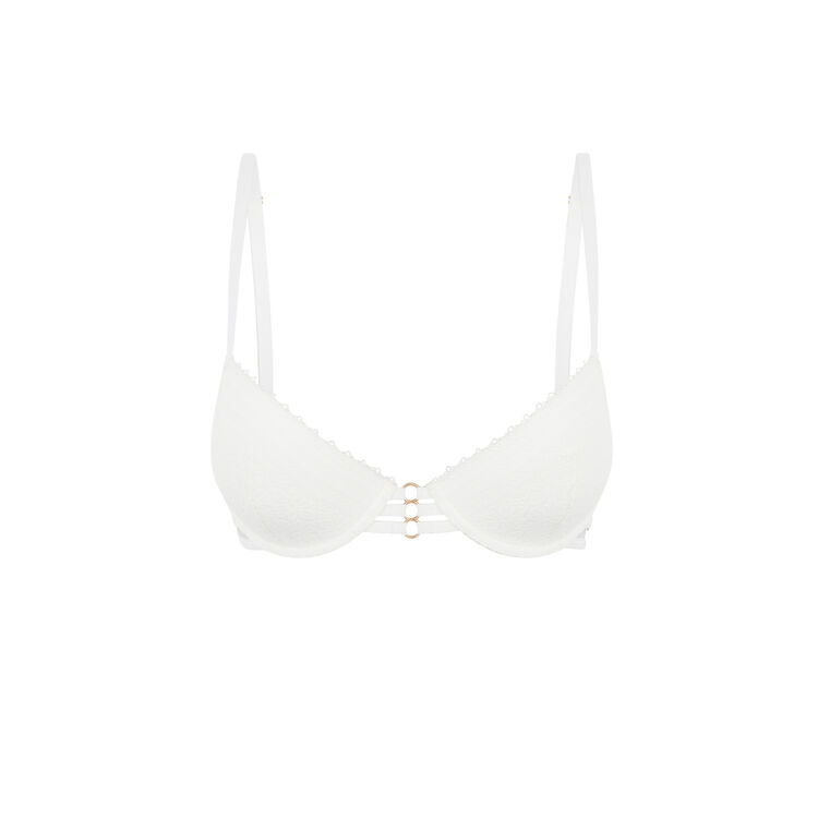 Sujetador push-up de encaje triasiz blanco.