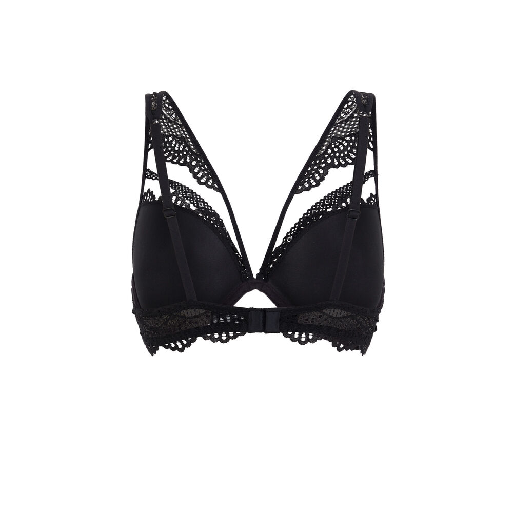 Sujetador push-up de encaje - negro negro.