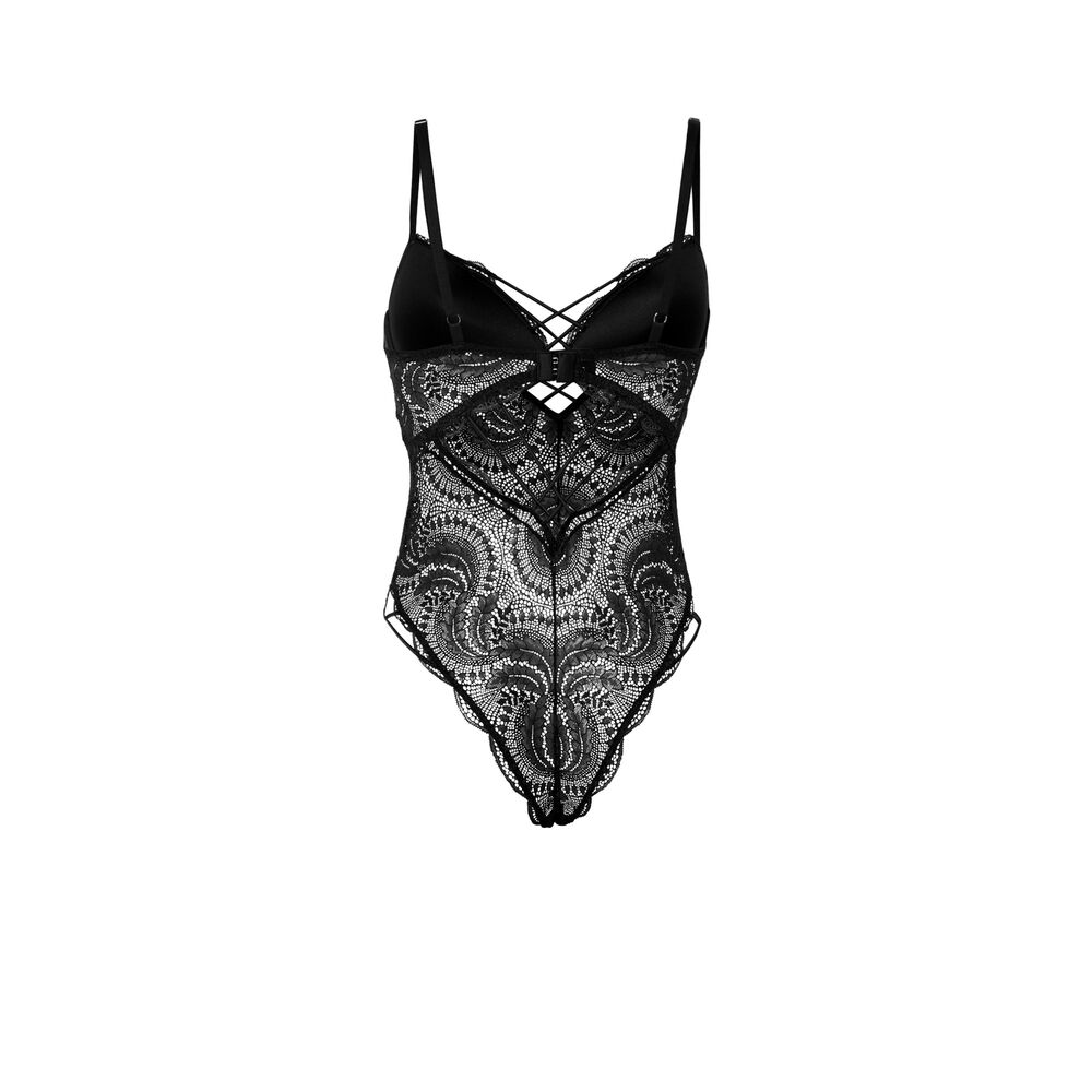 Body de encaje - negro negro.