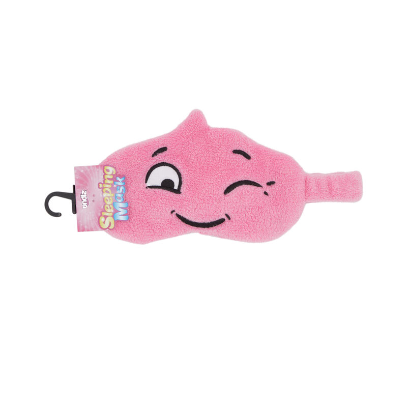 Antifaz para dormir polar con estampado reinchieusiz rosa.