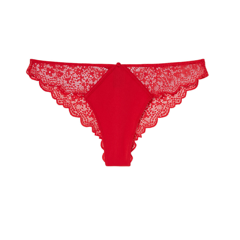 Braguita brasileña con detalle de botón - rojo rojo.