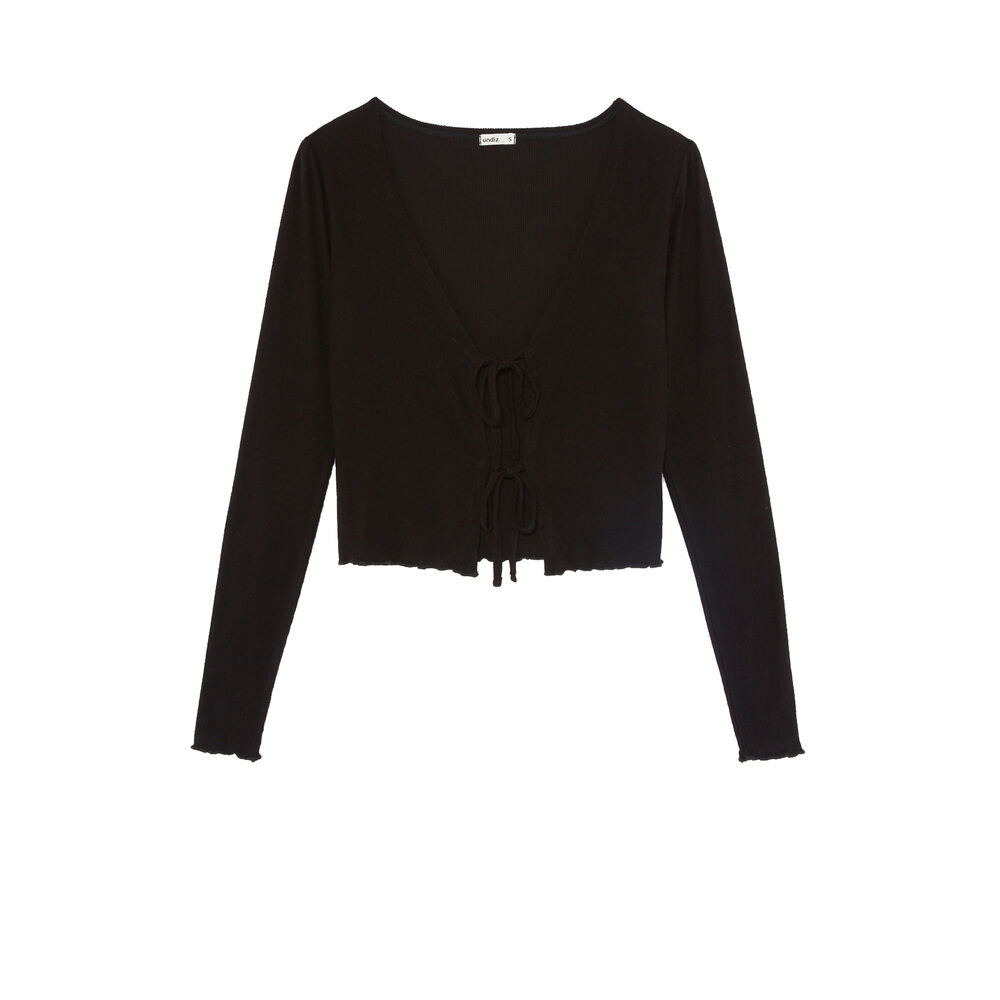 Chaqueta para anudar de manga larga - negra negro.