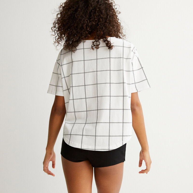 top crop camisa a cuadros - blanco top crop camisa a cuadros - blanco;