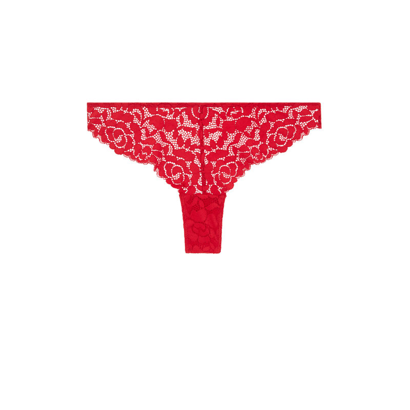 Braguita brasileña de encaje luluiz rojo.