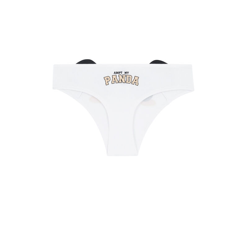 Braguita culotte de algodón estampado panda pandaiz blanco.