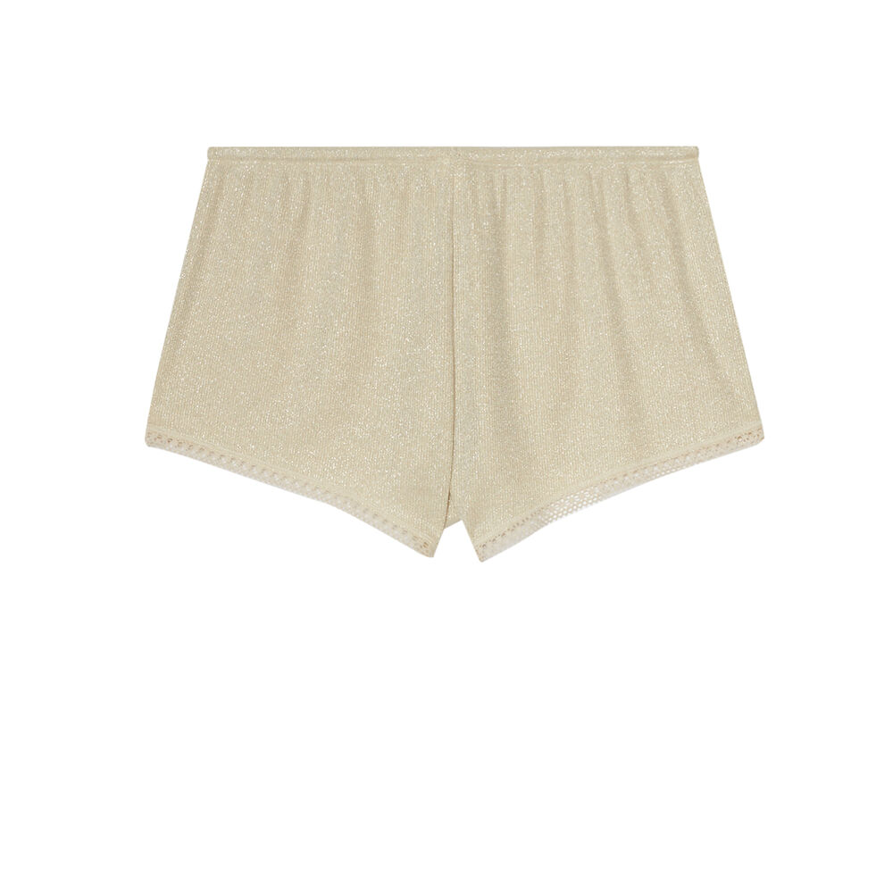 Shorts de punto brillante - crudo crudo.