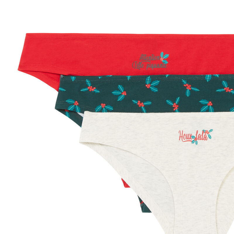 Juego de braguitas con mensaje de Navidad - rojo Juego de braguitas con mensaje de Navidad - rojo;