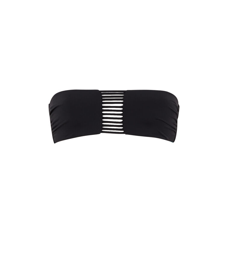 Parte de arriba de bikini bandeau - negra negro.