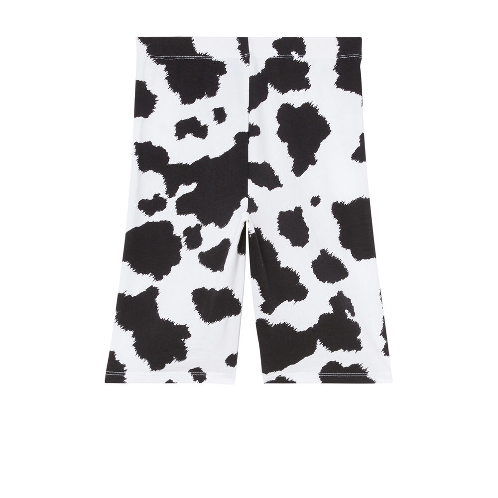 Pantalón ciclista con estampado de vaca - crudo crudo.