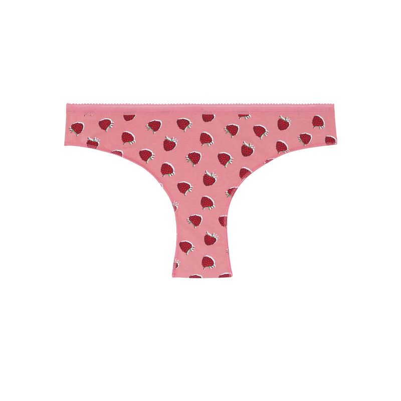 braguita de algodón con dibujos de fresa - rosa braguita de algodón con dibujos de fresa - rosa;