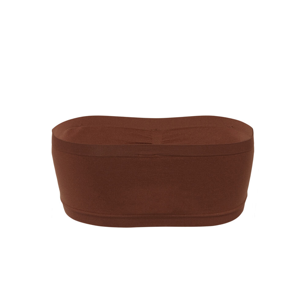 Sujetador bandeau liso - marrón marrón.