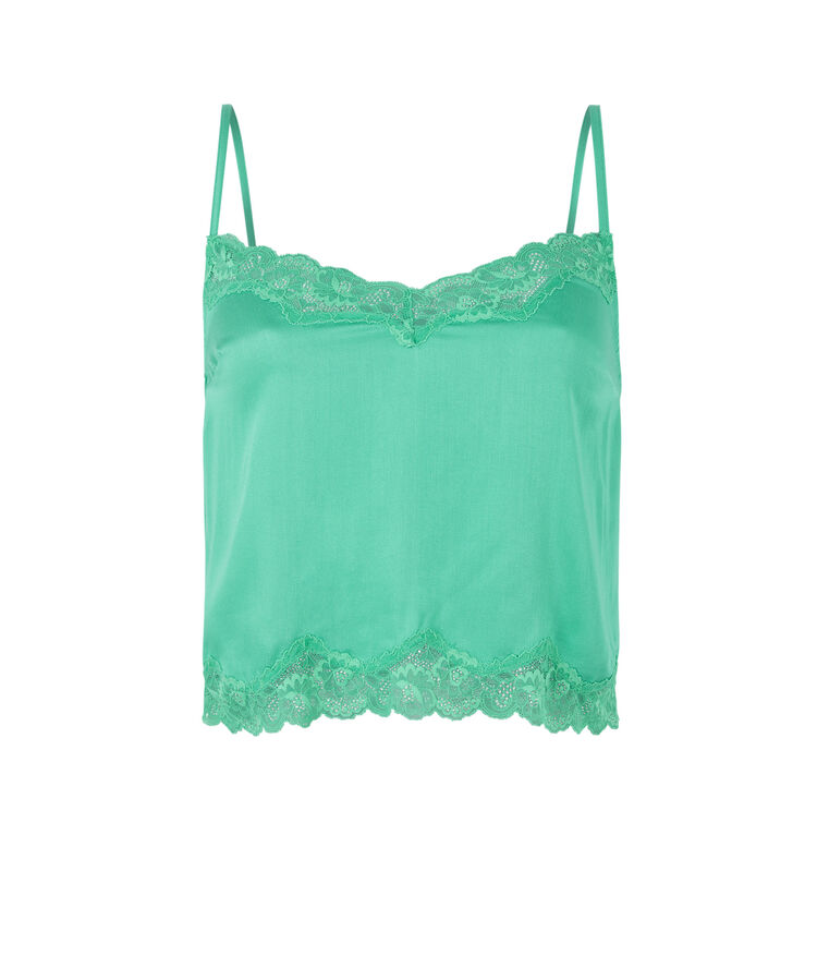 Top con tirantes finos de satén sexysatiz verde esmeralda.