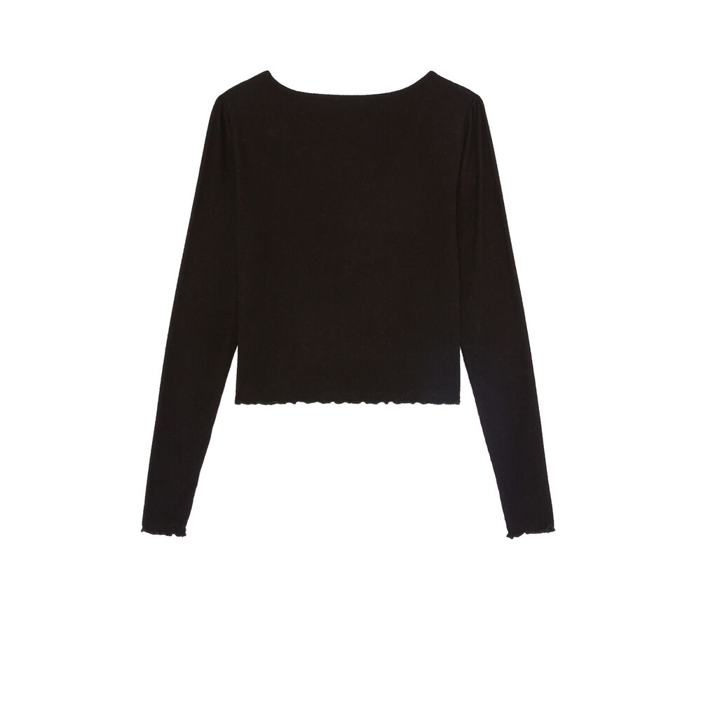 Chaqueta para anudar de manga larga - negra negro.