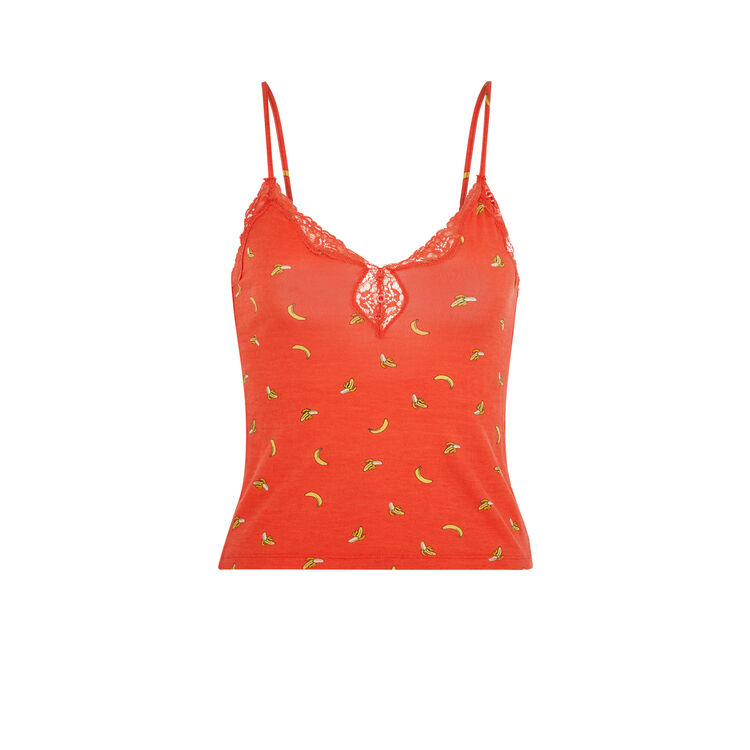 Top con dibujos de plátanos bananiz mandarina.