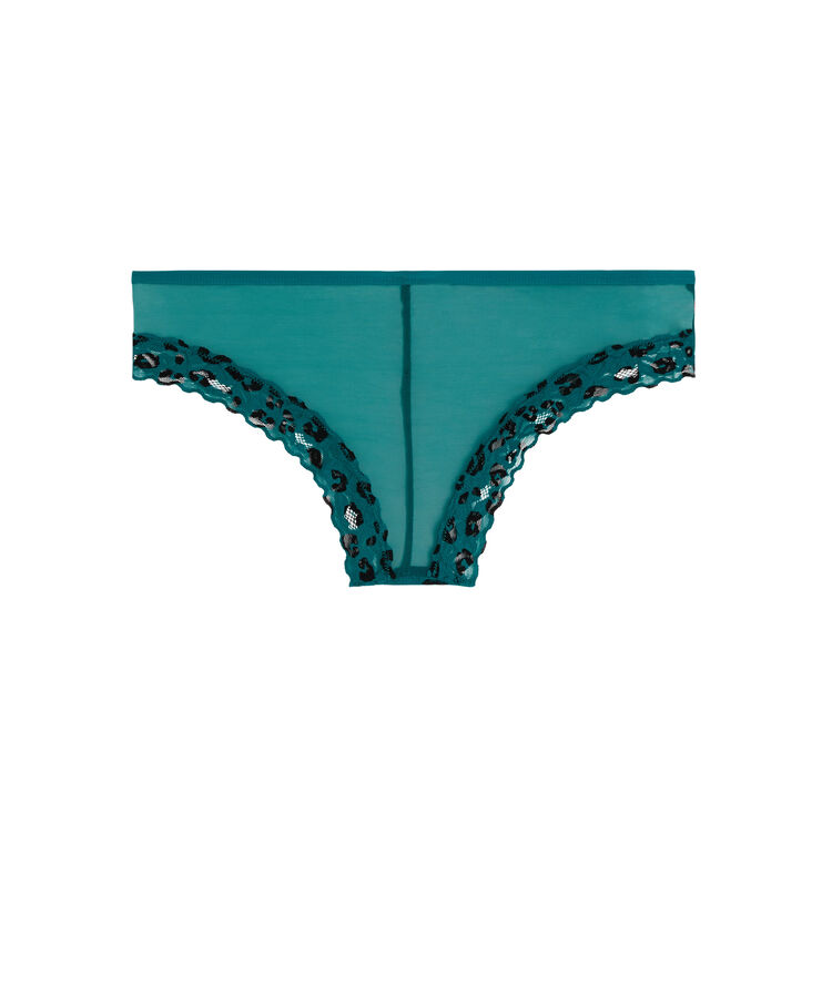 Culotte de encaje con estampado wilderiz azul pato.