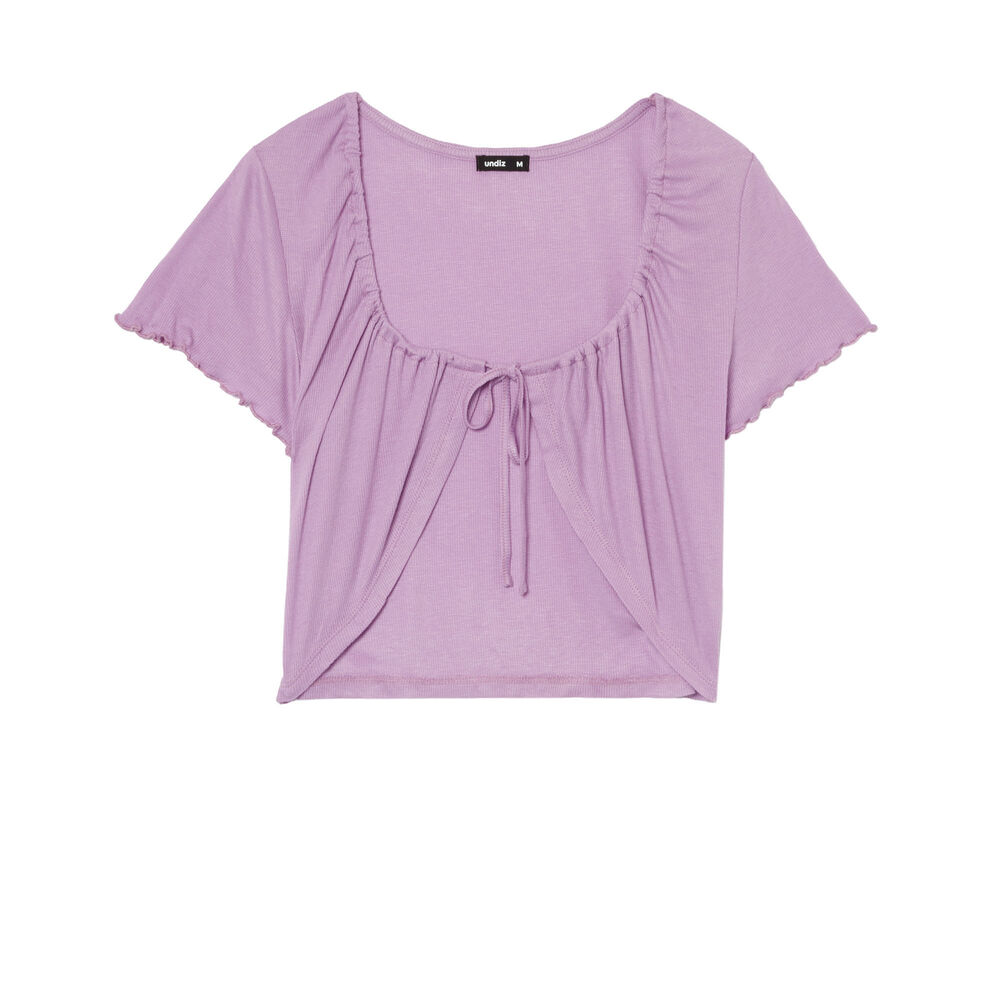 Crop top cruzado - morado violeta.