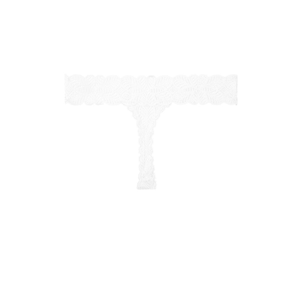 Tanga de encaje blanco blanco.
