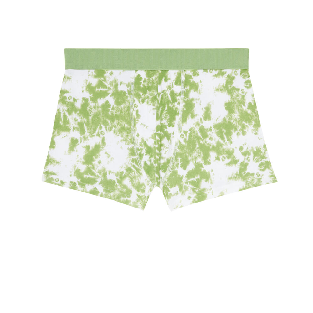 Bóxer de algodón con motivos tie and dye - verde verde.