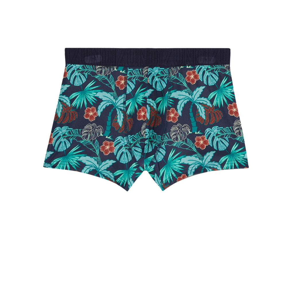 Bóxer con estampado tropical - azul azul.