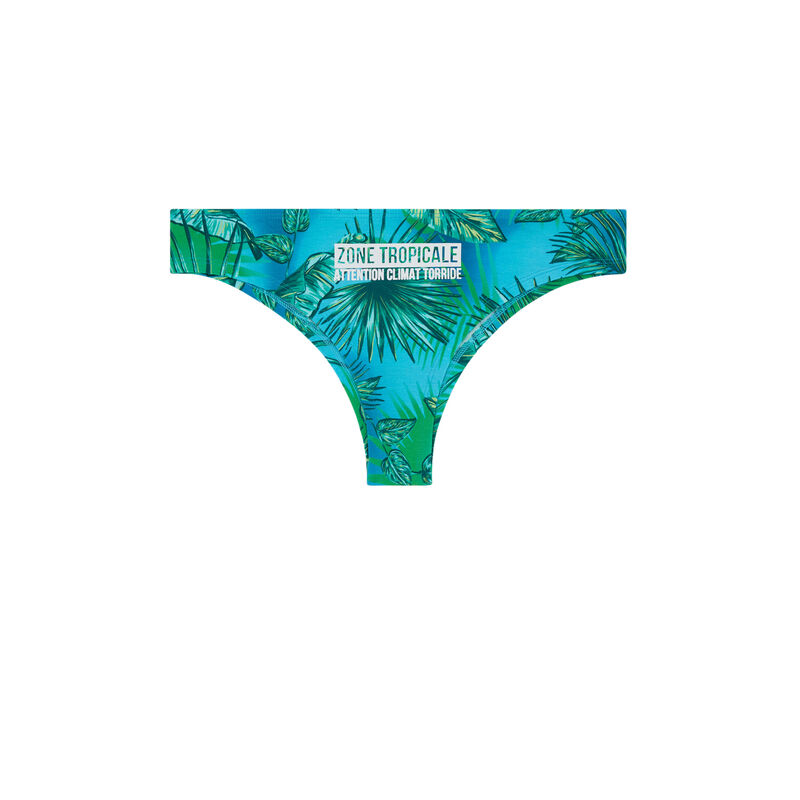 Braguita brasileña de algodón con estampado - azul Braguita brasileña de algodón con estampado - azul;