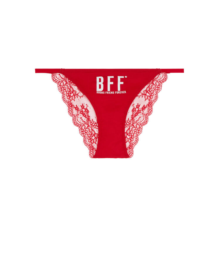 Braguita brasileña con mensaje stupidiz rojo.