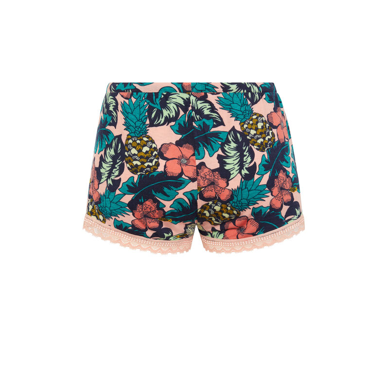 Short con estampado de flores - salmón Short con estampado de flores - salmón;