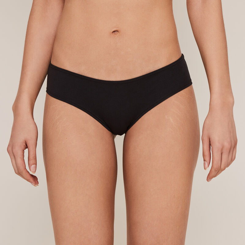 Braguita culotte de algodón con estampado de panda - negro Braguita culotte de algodón con estampado de panda - negro;
