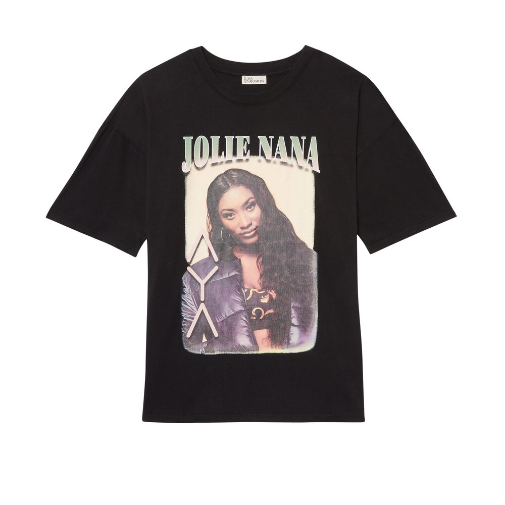 Top oversize aya x undiz - negro negro.