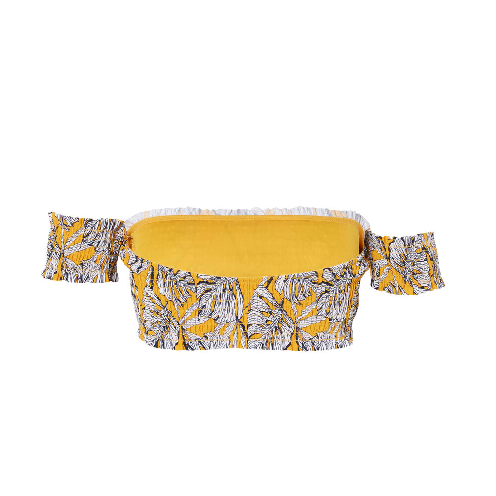 Parte de arriba de sujetador con mangas y motivos de palmera - amarillo amarillo.