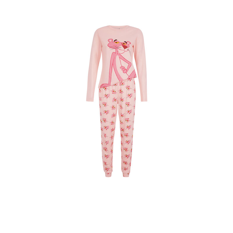 Conjunto de pijama top + pantalón la pantera rosa interpantheriz rosa.