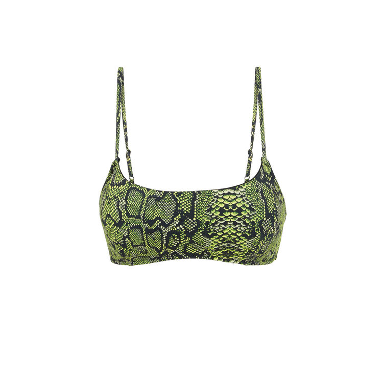 Top de bikini de estampado animal swimsnakiz green.