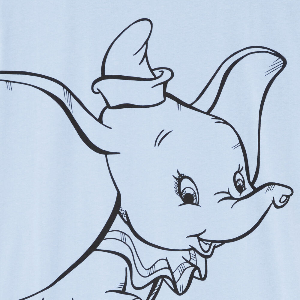 Camiseta larga con estampado de dumbo - azul claro azul.