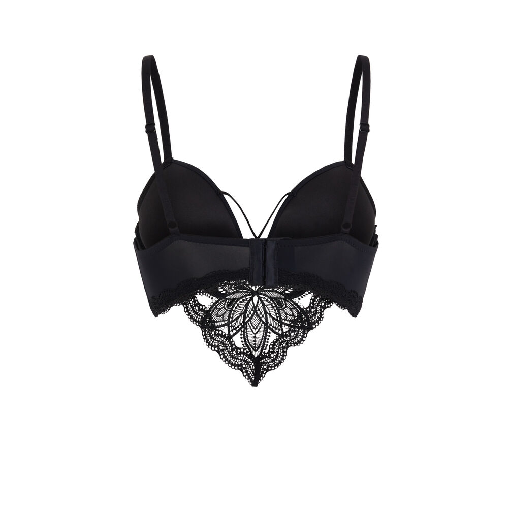 Sujetador push-up de microfibra y encaje - negro negro.