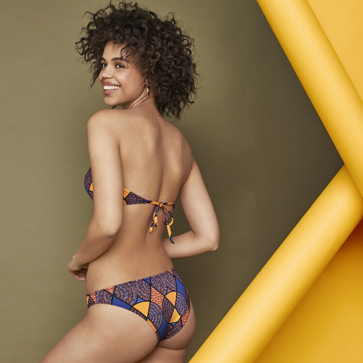 Parte de arriba de bikini bandeau azul afroiz blue.