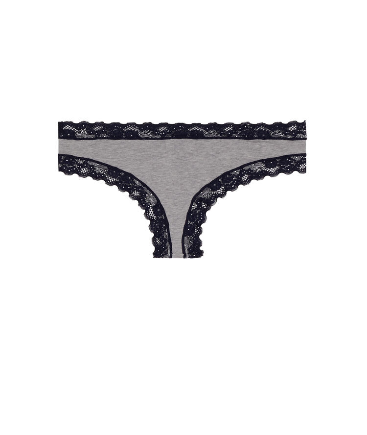 Braguita culotte de algod&oacute;n liso new skinny gris.