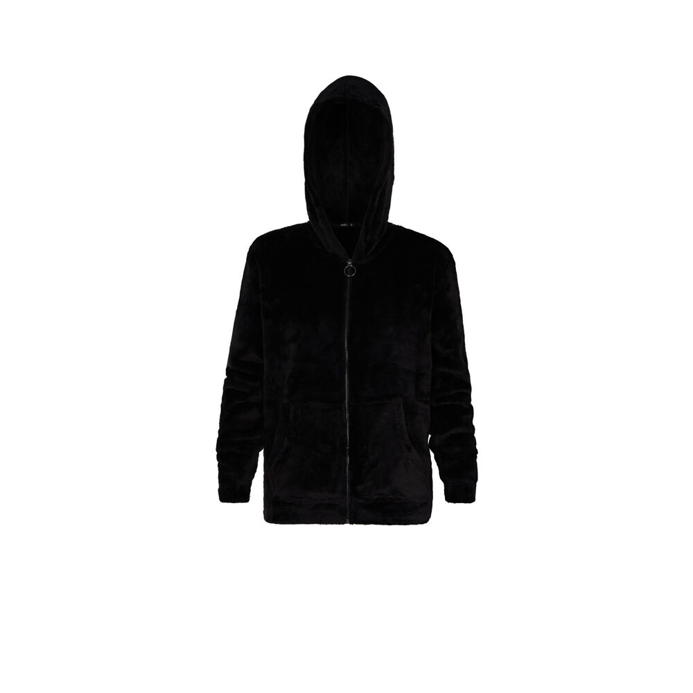Sudadera de polar con cremallera - negra negro.