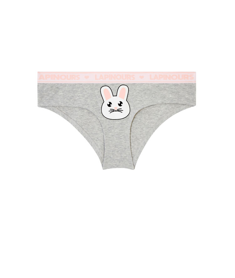 Braguita culotte de algodón con estampado de conejito - gris gris.