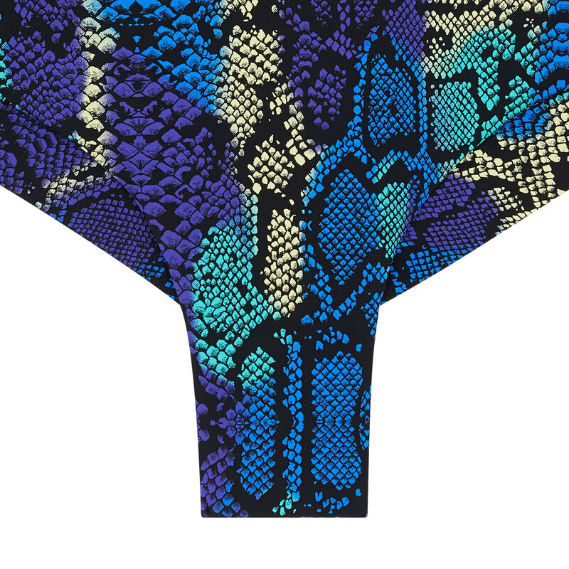 Parte de abajo de bikini de braguita brasileña con estampado de serpiente - azul Parte de abajo de bikini de braguita brasileña con estampado de serpiente - azul;