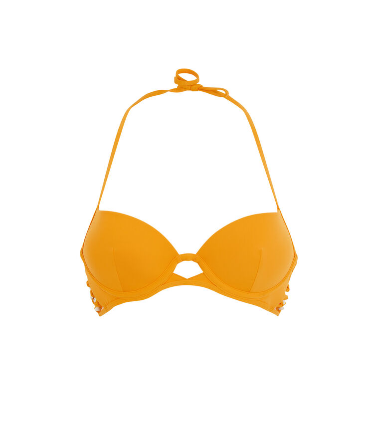 Parte de arriba de maillot de baño azafrán pachucaniz naranja.