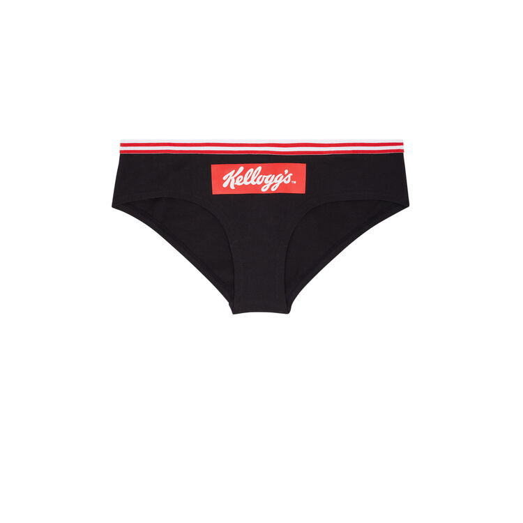Braguita culotte de algodón licencia kellogg's negro.