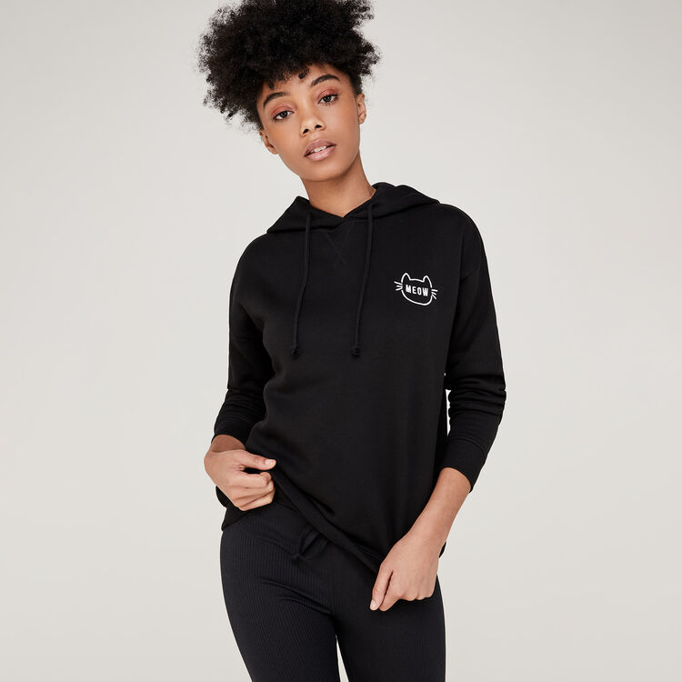 Sudadera negra meowbrodiz black.