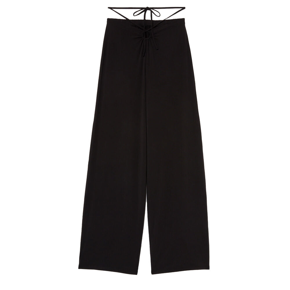 Pantalón fluido con detalle en la cintura - negro negro.