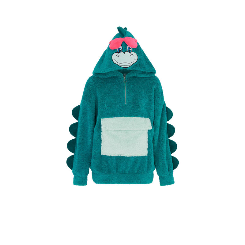 Sudadera polar con detalles bordados denver denveriz azul pato.
